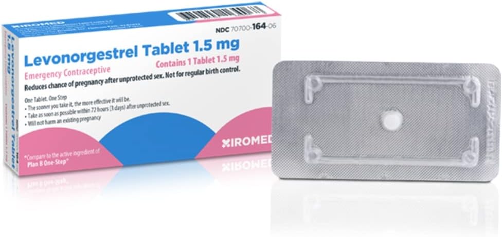 12. Xiromed Píldora Anticonceptiva de Emergencia para Mujeres - 1.5 mg Tableta de Levonorgestrel - Reduce la Posibilidad de Embarazo Después