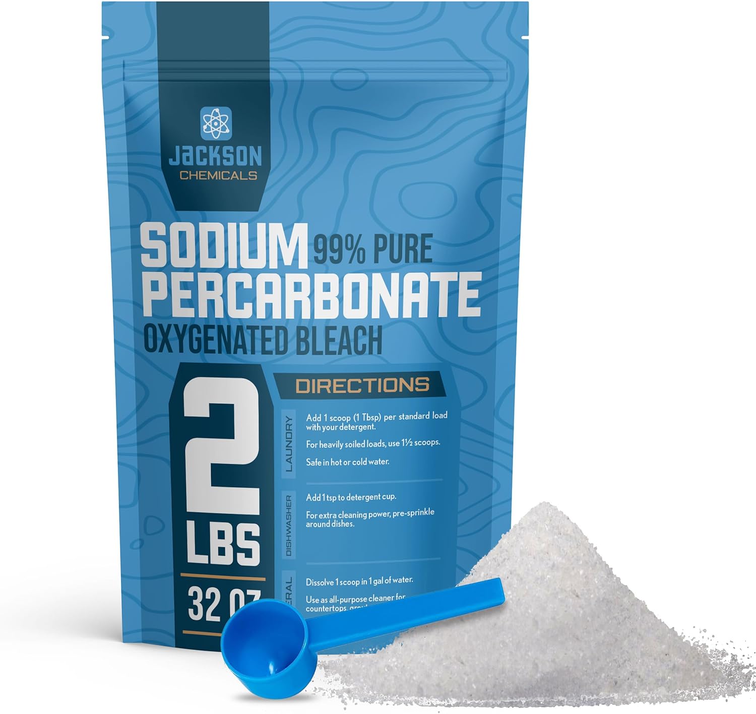 27. Percarbonato de sodio de 2 libras - Potenciador de ropa sin cloro, removedor de manchas y olores ecológico, limpiador multiusos, polvo blanqueador