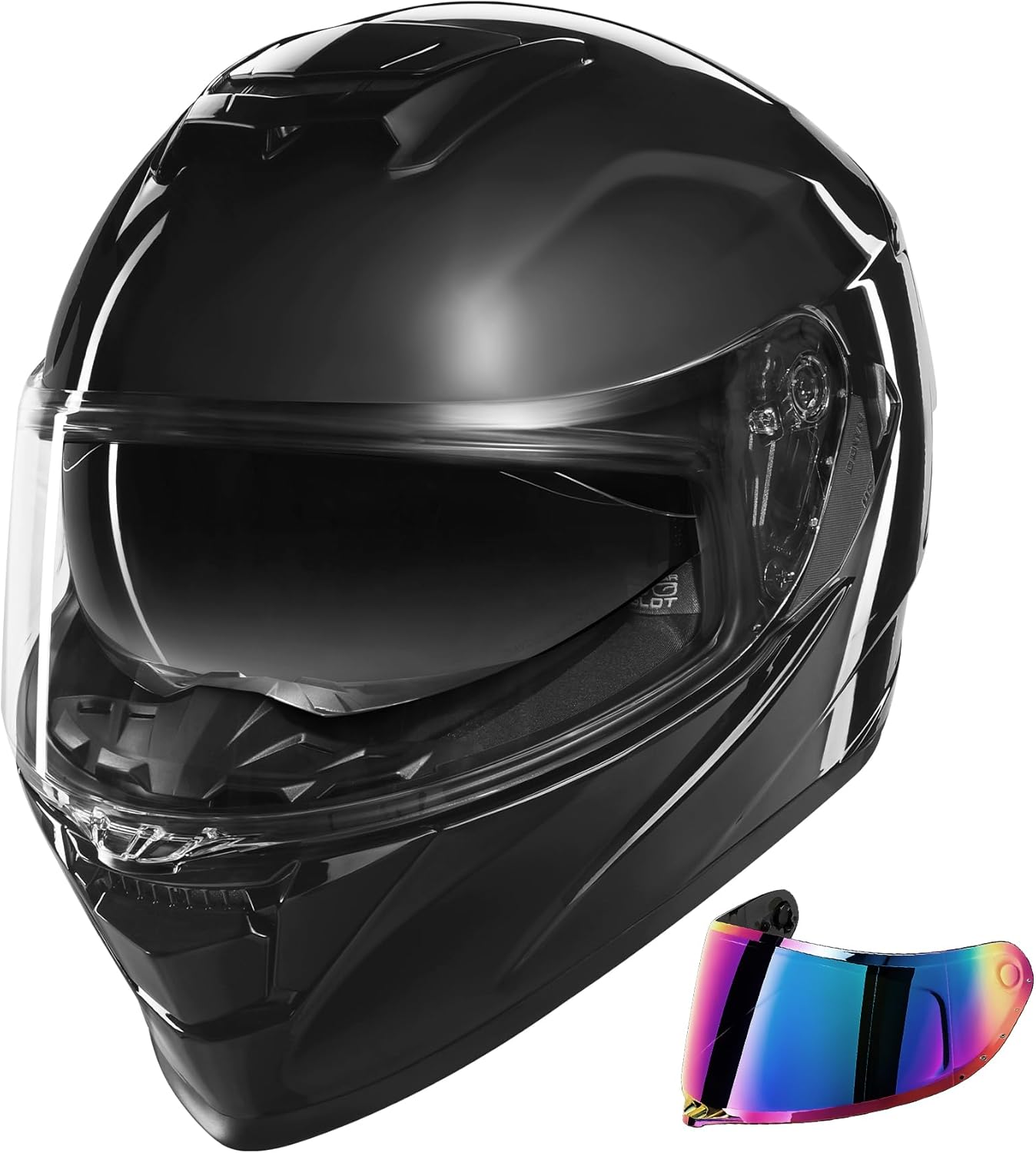 17. XFMT Full Face Motorcycle Helmets Dual Visor Street Bike ATV Helmet with Internal Sunshield for Adults Men Women, DOT Approved