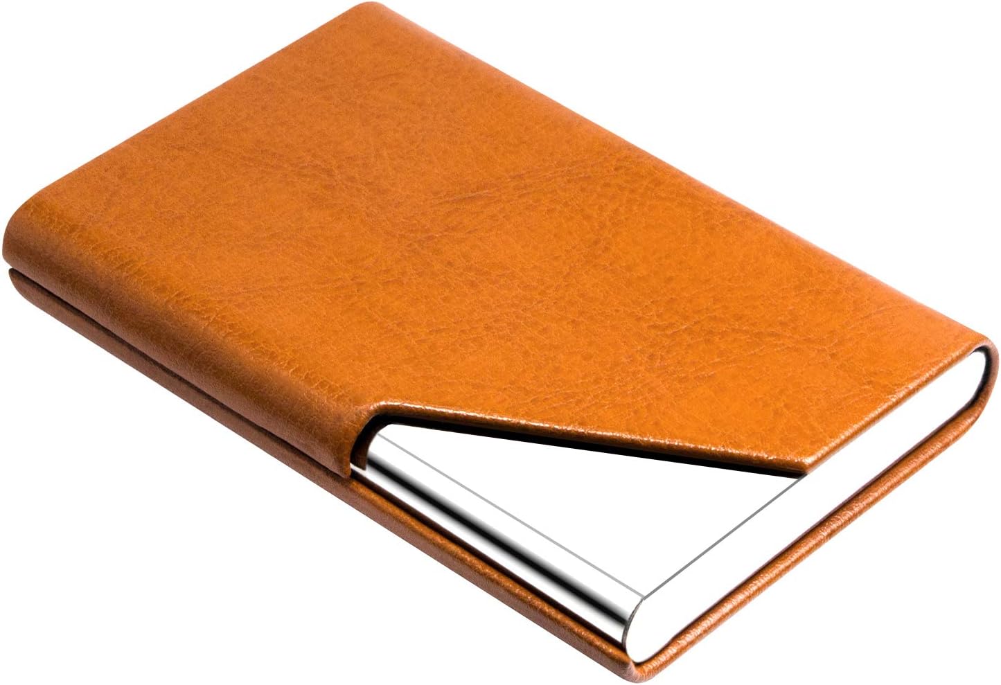 26. Padike Tarjetero, Estuche Tarjetero de Cuero Mejorado de Bolsillo para Hombres o Mujeres, Soporte Delgado de Metal para Tarjetas de Nombre