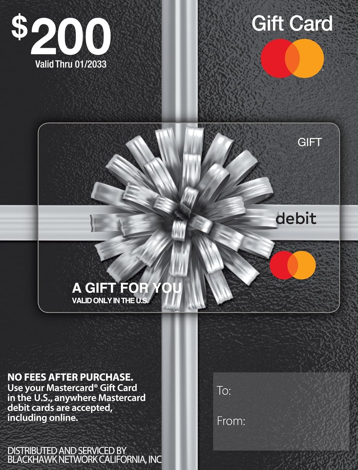 Tarjeta de regalo Mastercard de $200 (más $6.95 de tarifa de compra)