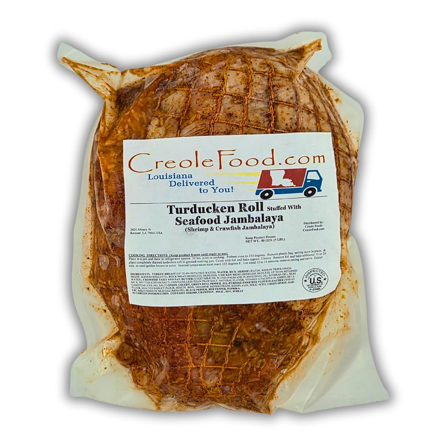 Mariscos Turducken Roll Family Feast – Aves rellenas de 5 libras con jambalaya de mariscos, sirve de 6 a 8, auténtico paquete de comida gourmet, producto más comprado en Heredia