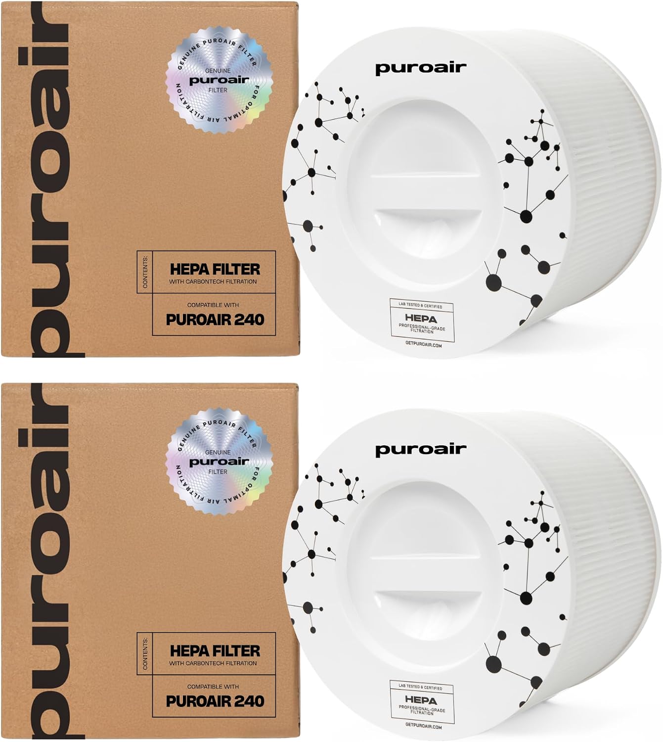 9. PuroAir 240 Filtro de Reemplazo - Filtros HEPA hasta 99.9% de Humo, Polen, Polvo y Contaminantes Domésticos Comunes - Filtro de Aire HEPA