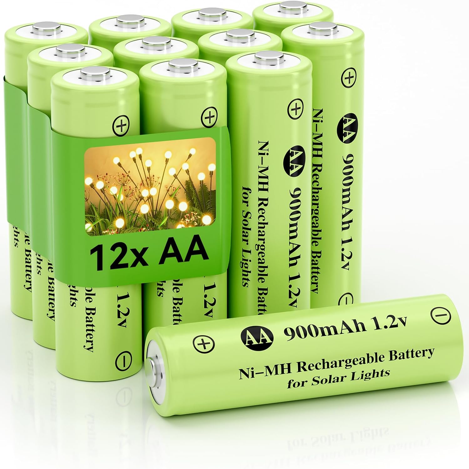 3. Ni-MH AA 1.2v 900mAh batería recargable Double A 900mAh 1.2V Solar Battery Pre-Charged, High Capacity for Outdoor Solar Lights, Lawn Lamps, String