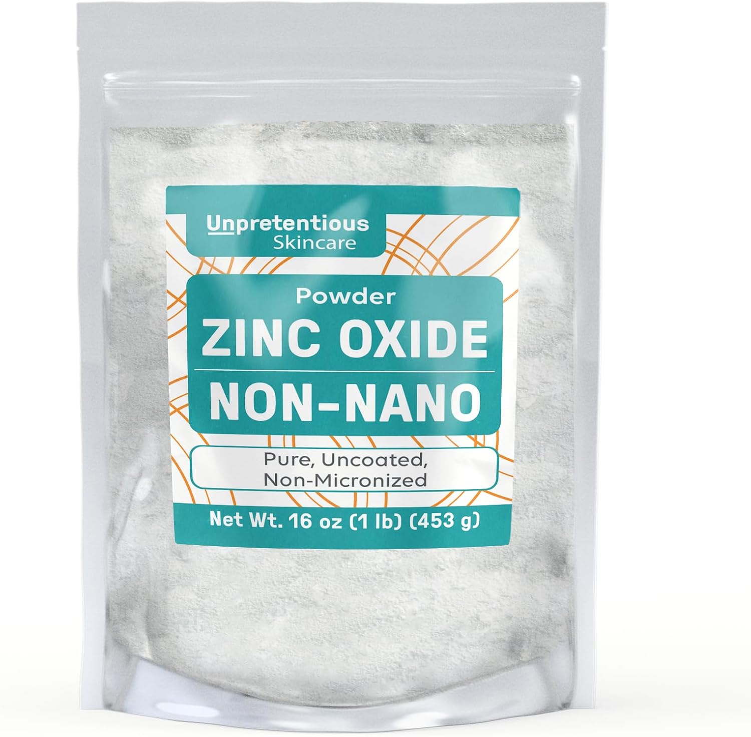 4. Unpretentious No nano óxido de zinc, puro y sin recubrimiento, conveniente bolsa resellable para almacenamiento (1 libra)