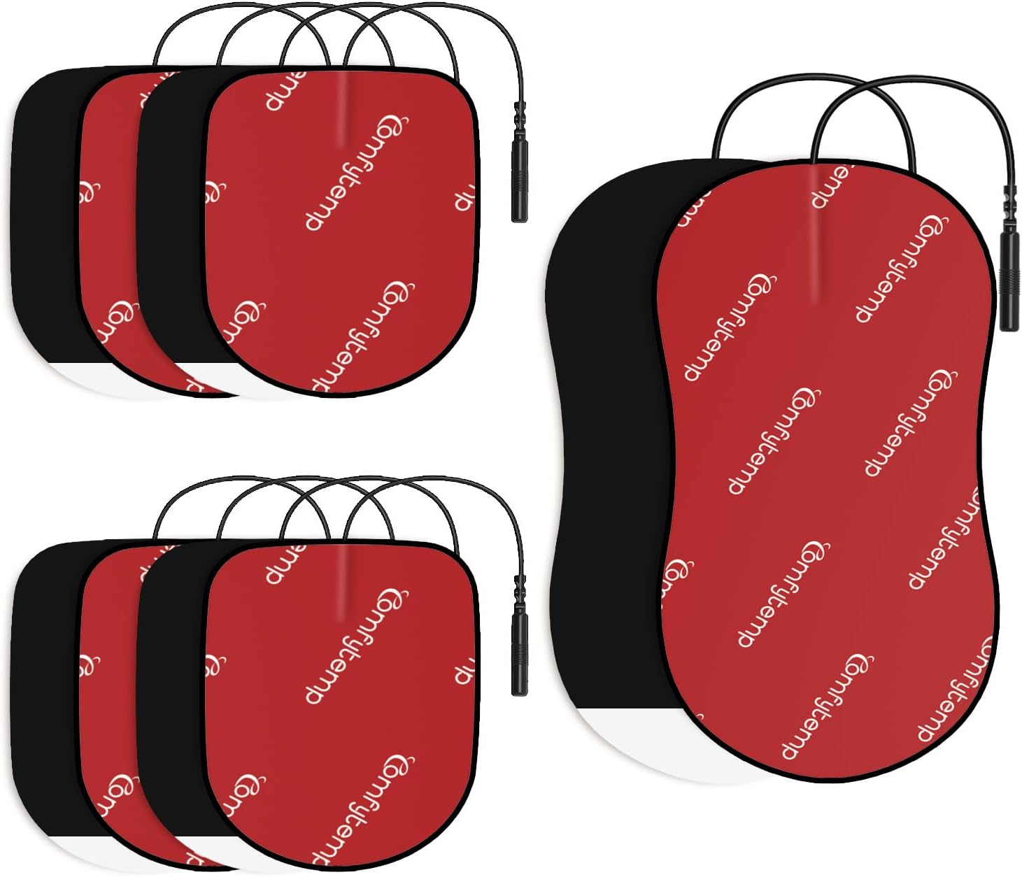 Comfytemp Electrodos adhesivos reutilizables TENS, adecuados para la mayoría de TENS, almohadillas de repuesto, adecuados para estimuladores