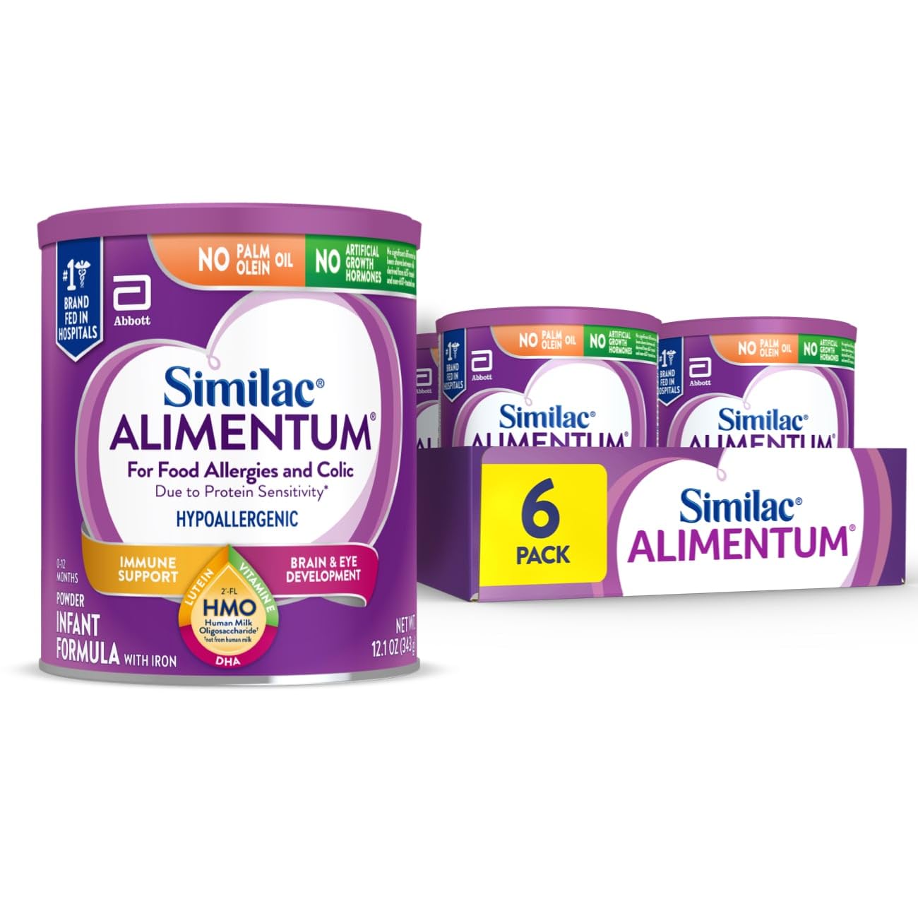 Similac Alimentum con HMO 2'-FL - Fórmula hipoalergénica para bebés, para alergias alimentarias y cólicos debido a sensibilidad a las proteínas