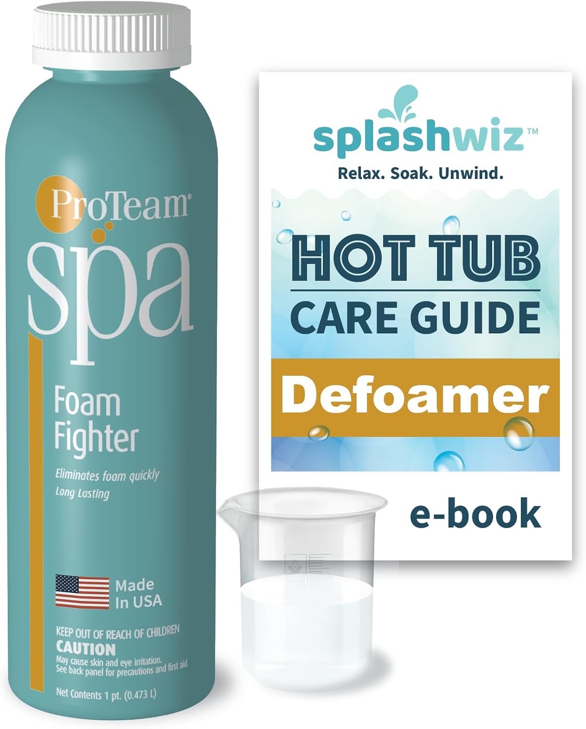 3. ProTeam Spa Foam Fighter - Antiespumante para bañera de hidromasaje, eliminador de espuma de spa con guía de cuidado de productos químicos
