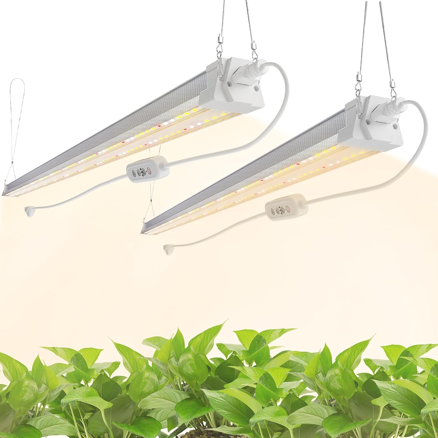 FREELICHT 2Pack 4FT Grow Light for Indoor Plants, Timer, 40W Full Spectrum