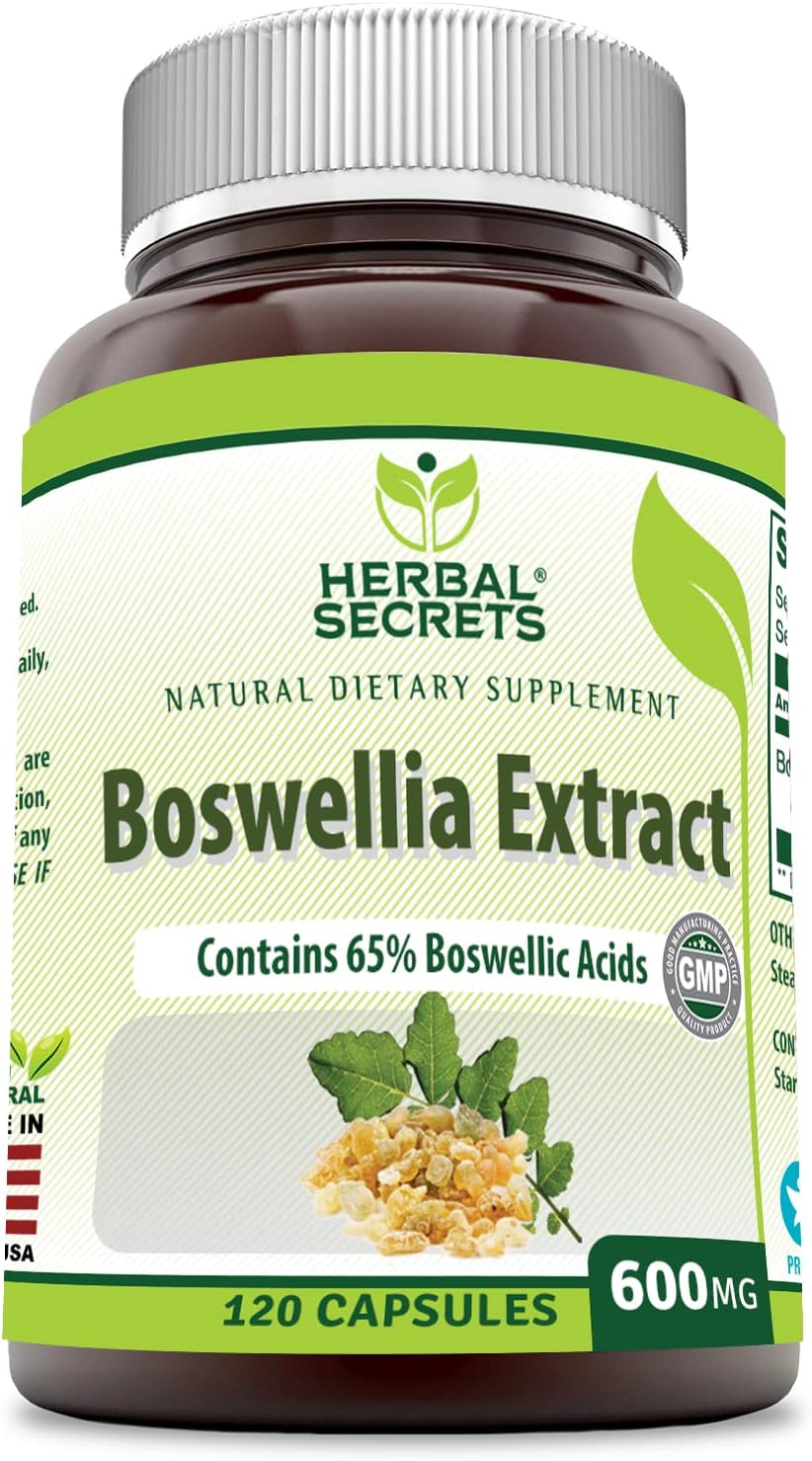 Extracto de Boswellia Serrata Herbal Secrets (65% de ácidos de boswellia) 0.021 oz 120 comprimidos naturales, paquete de de 1, 1
