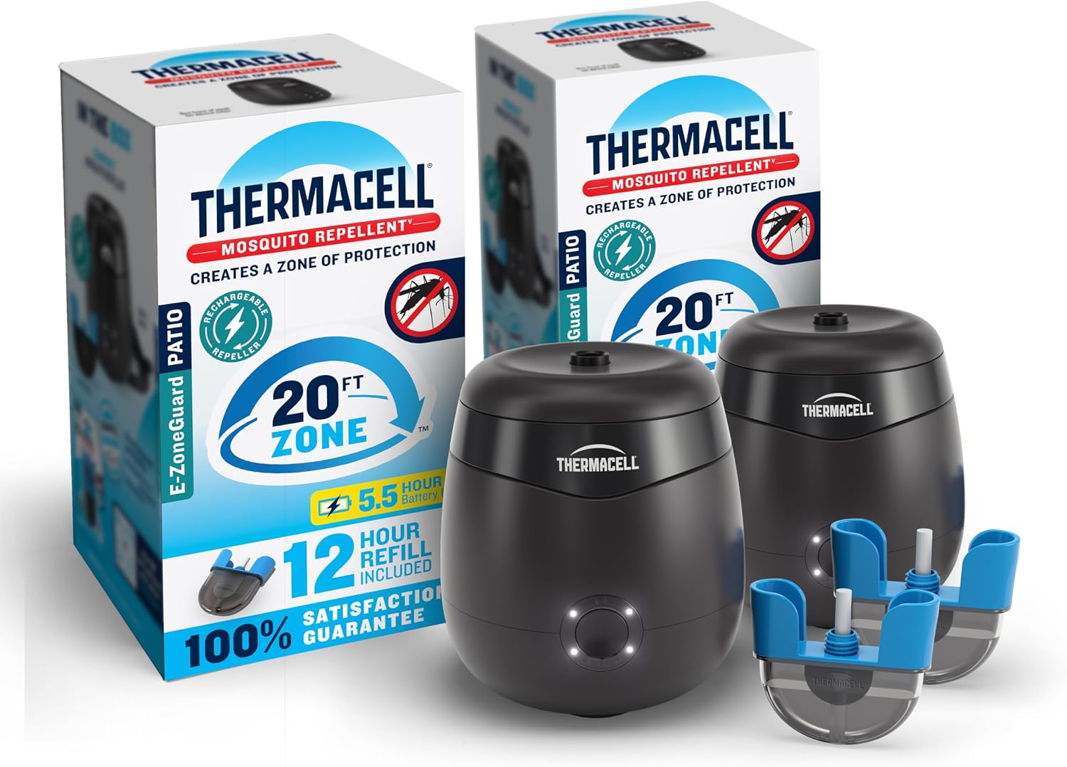 Thermacell E55 Repelente de mosquitos recargable, repelente de mosquitos altamente eficaz y recargable