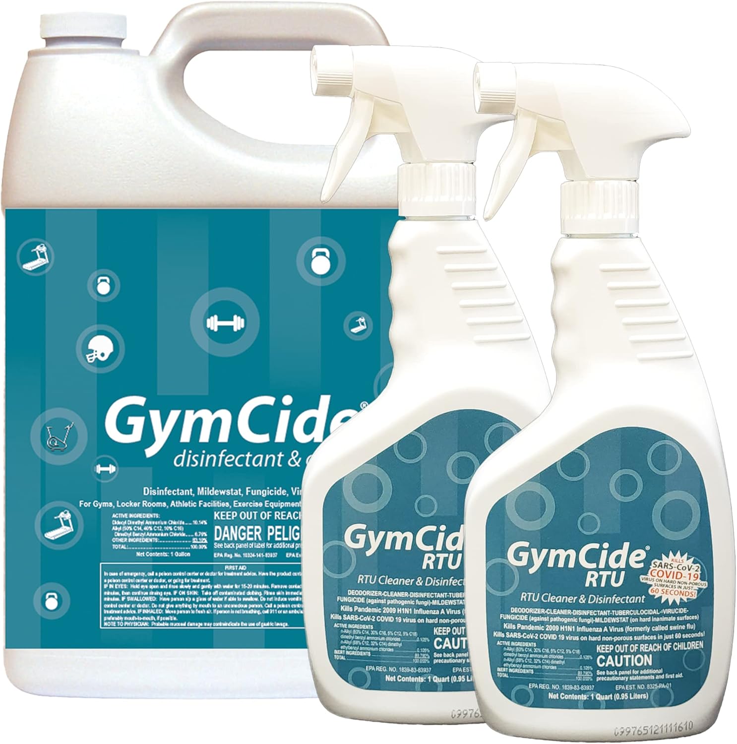 GymCide - Desinfectante, limpiador y desodorante para gimnasios, equipos deportivos y centros de fitness