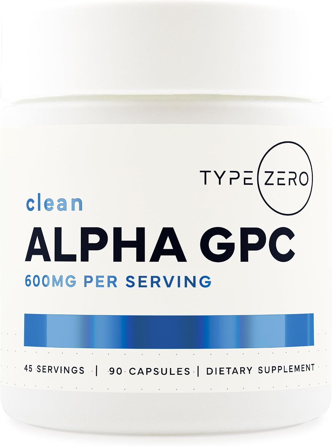 Suplemento de colina Alpha GPC Ultra Clean Type Zero (600 mg) 90 cápsulas Sin soja, nootrópicos alfa GPC 600 mg / 300 mg, suplementos de memoria