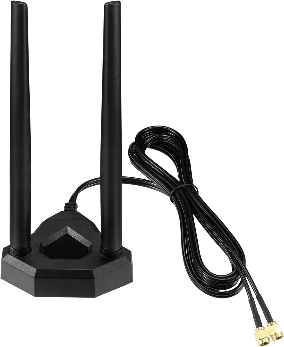 Eightwood Antena WiFi de banda dual 2.4GHz 5GHz RP-SMA con cable de extensión de 6.5 pies para tarjeta WiFi Bluetooth PCI PCIe de computadora