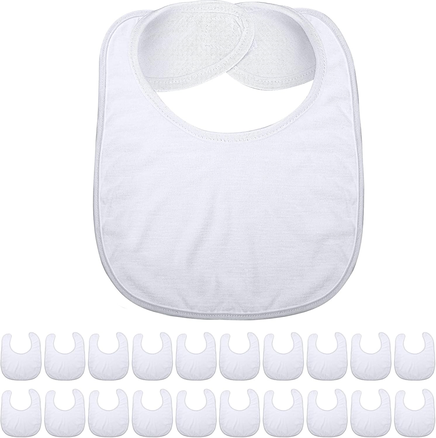 Geyoga 20 baberos blancos de sublimación para decoración de bebé, lavables y reutilizables, de tela, baberos Colores surtidos