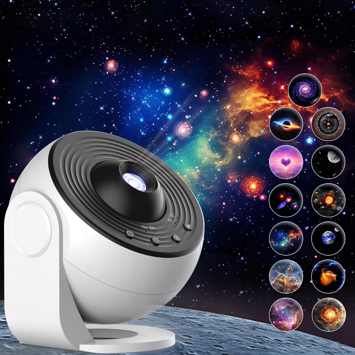 Proyector Galaxy Pro para dormitorio, proyector de estrellas de planetario, luz de galaxia con 13 discos Galaxy reemplazables 4K, rotación de 360°