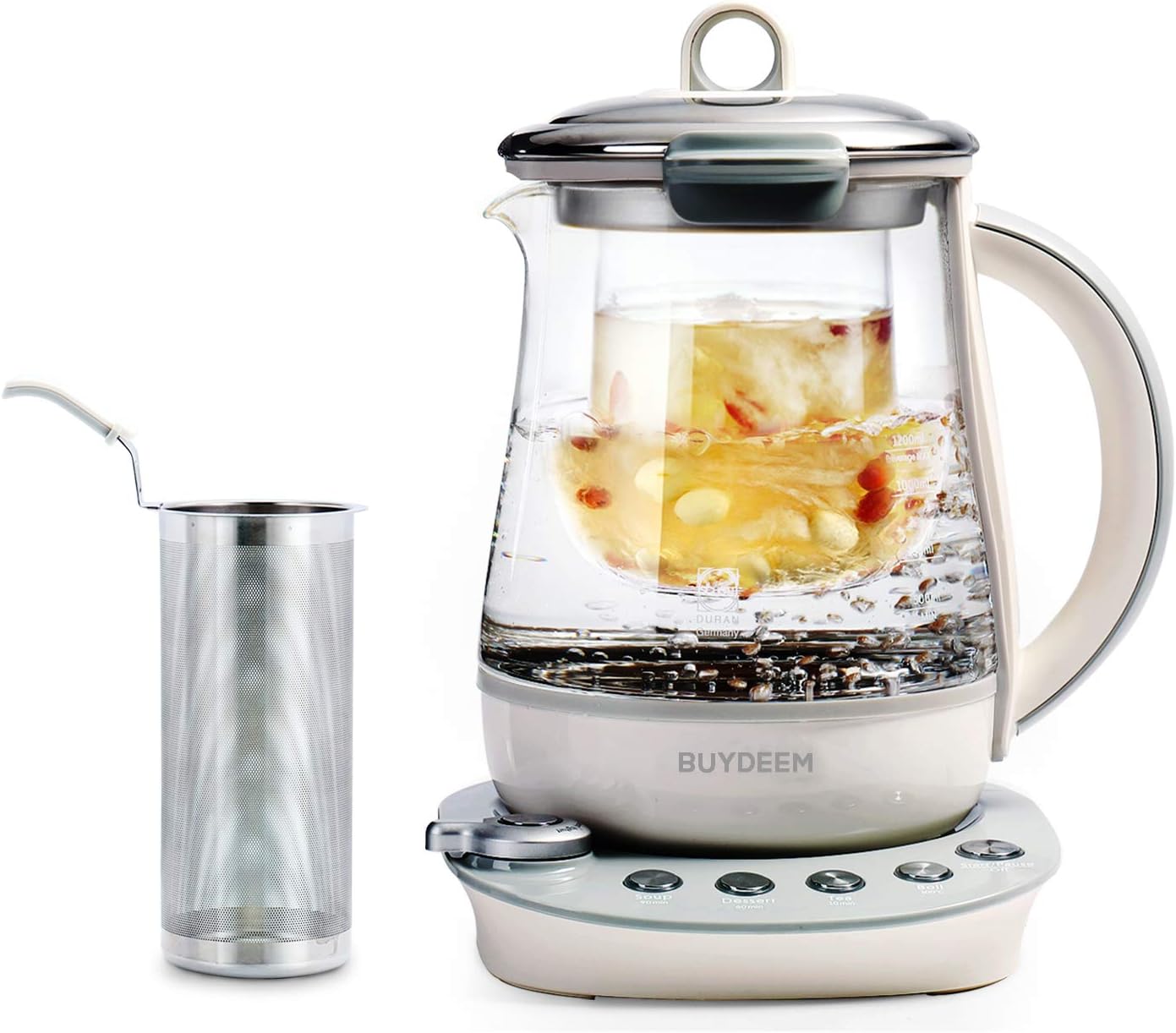 Tetera y hervidor Buydeem K2683 Health-Care, 9 en 1, programable, 1.5 L, Azul Abeto